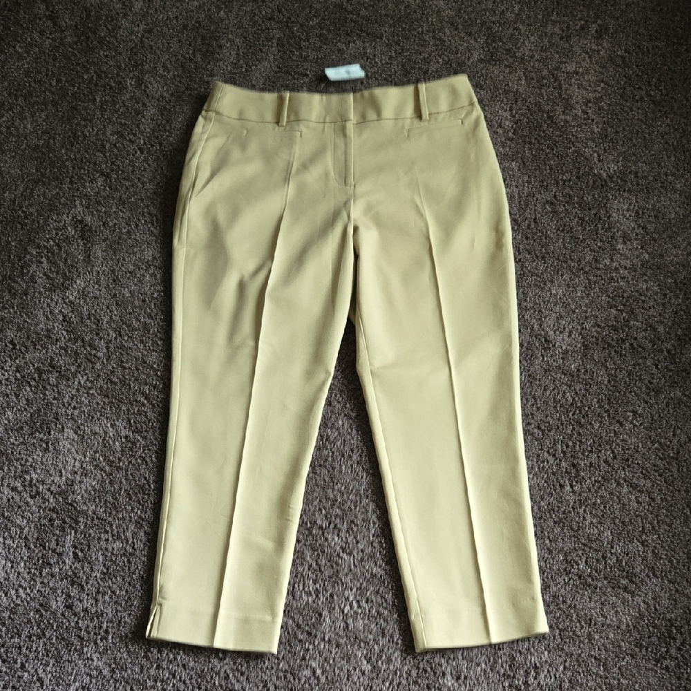 NEW Ann Taylor Loft Tan Riviera Julie Crop Pants 8